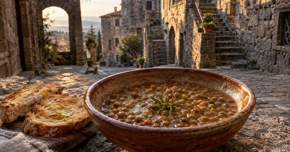 Viterbo medievale, una ciotola di lenticchie di Onano tra tufo e memoria della Tuscia